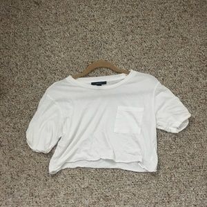 white cropped T-shirt